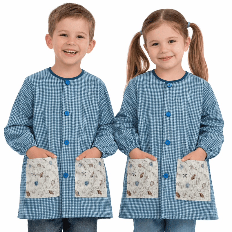 Bata Botones Turquesa