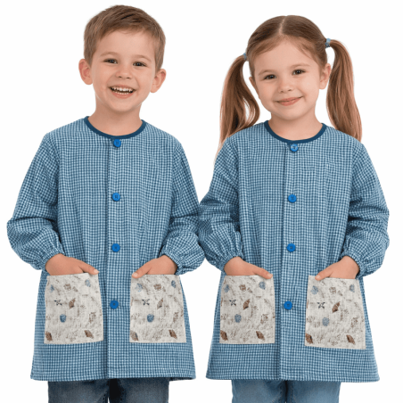 Bata Botones Turquesa