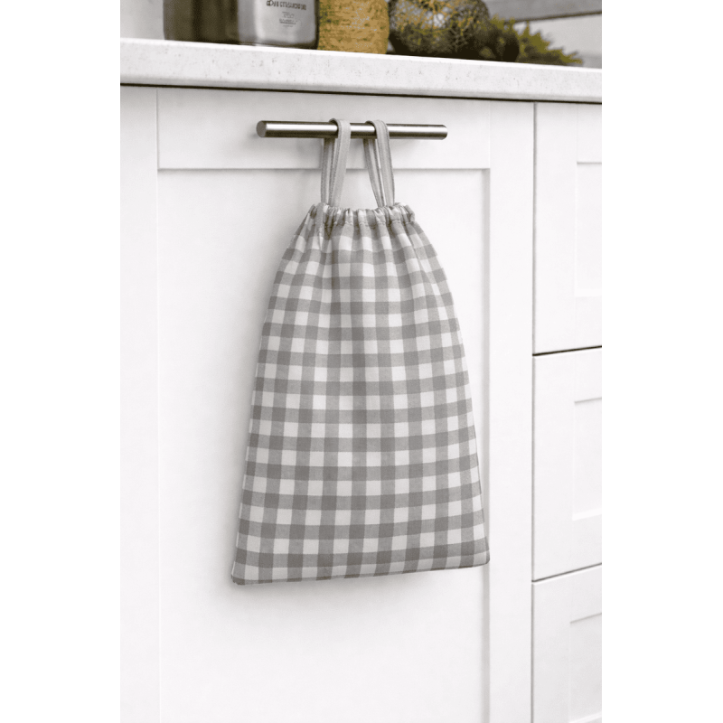 Bolsa Pan Cuadros Gris